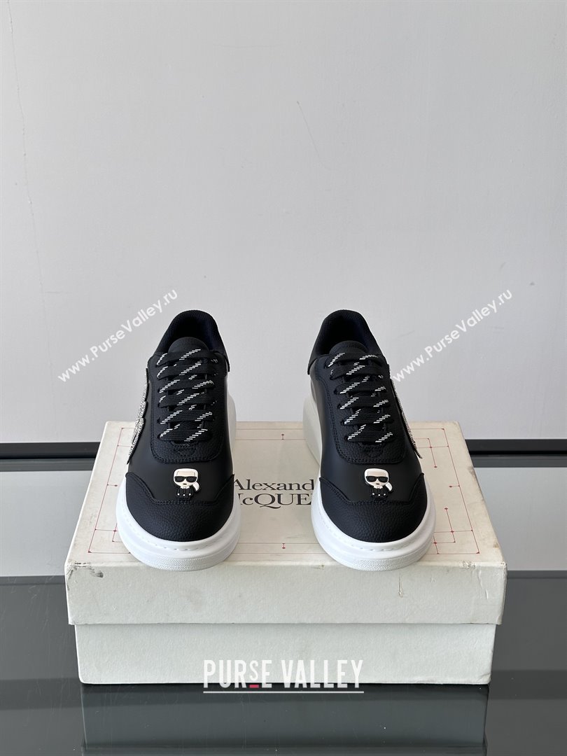 Alexander McQueen Oversized Sneakers in Calfskin Leather AM04 Black 2025 (SHH-25081504)