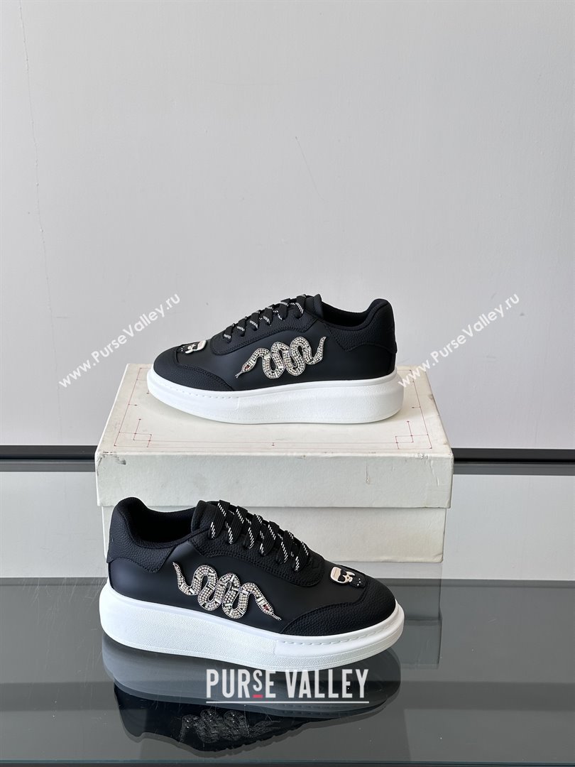 Alexander McQueen Oversized Sneakers in Calfskin Leather AM04 Black 2025 (SHH-25081504)
