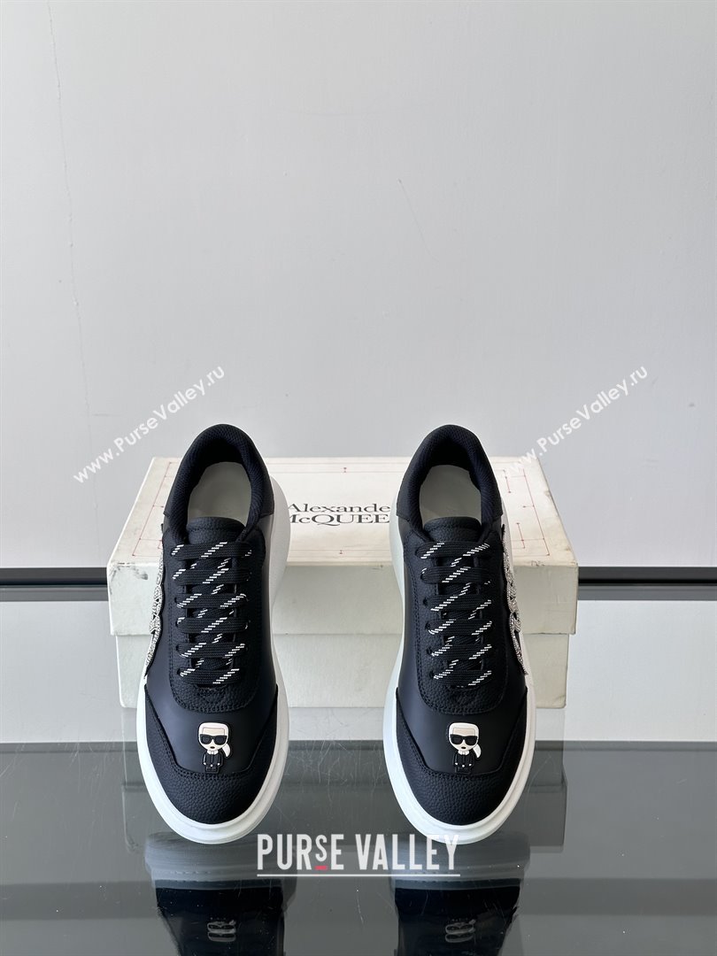 Alexander McQueen Oversized Sneakers in Calfskin Leather AM04 Black 2025 (SHH-25081504)