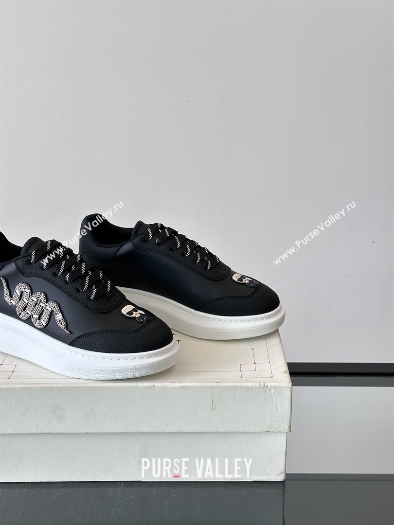 Alexander McQueen Oversized Sneakers in Calfskin Leather AM04 Black 2025 (SHH-25081504)