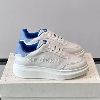 Alexander McQueen Oversized Sneakers in Calfskin Leather AM18 White/Blue 2025 (SHH-25081905)