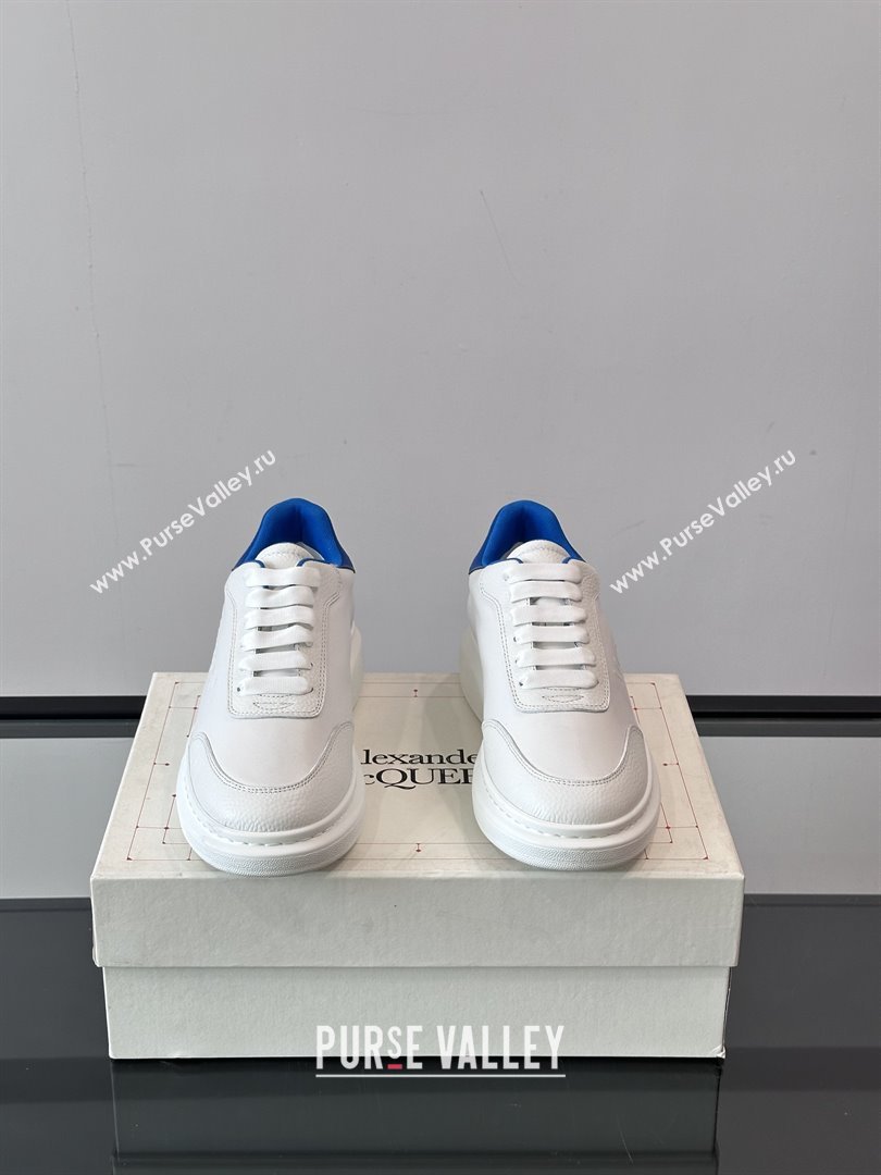 Alexander McQueen Oversized Sneakers in Calfskin Leather AM19 White/Blue 02 2025 (SHH-25081906)