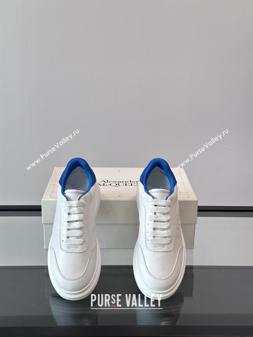Alexander McQueen Oversized Sneakers in Calfskin Leather AM19 White/Blue 02 2025 (SHH-25081906)