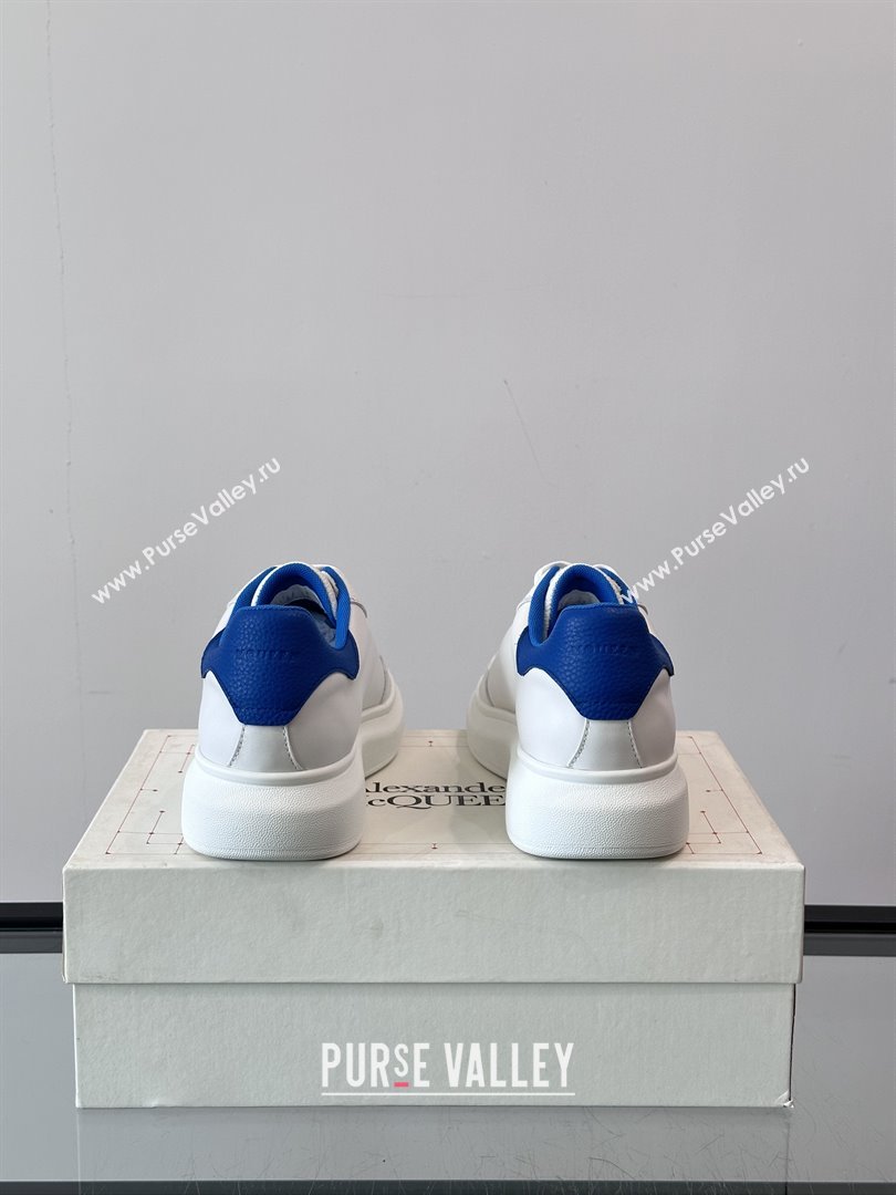 Alexander McQueen Oversized Sneakers in Calfskin Leather AM19 White/Blue 02 2025 (SHH-25081906)