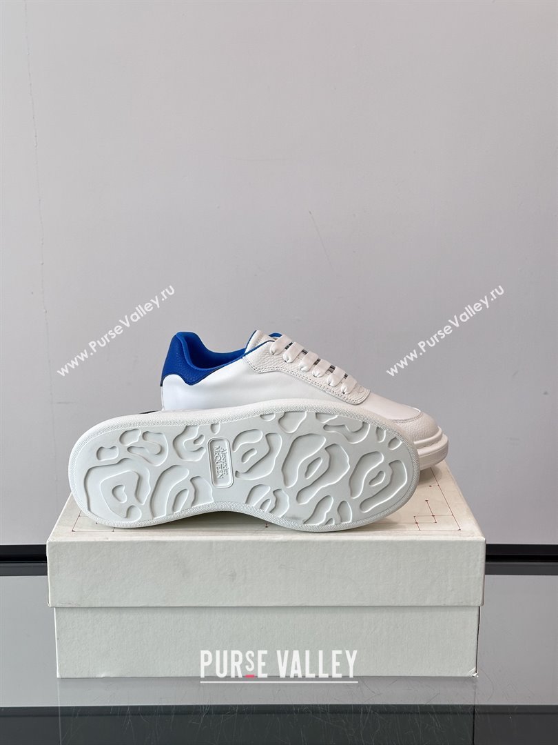 Alexander McQueen Oversized Sneakers in Calfskin Leather AM19 White/Blue 02 2025 (SHH-25081906)