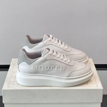 Alexander McQueen Oversized Sneakers in Calfskin Leather AM21 White/Light Grey 2025 (SHH-25081908)