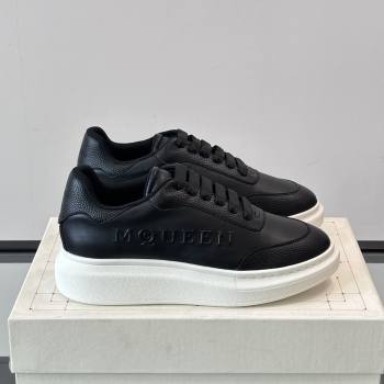 Alexander McQueen Oversized Sneakers in Calfskin Leather AM22 Black 2025 (SHH-25081909)