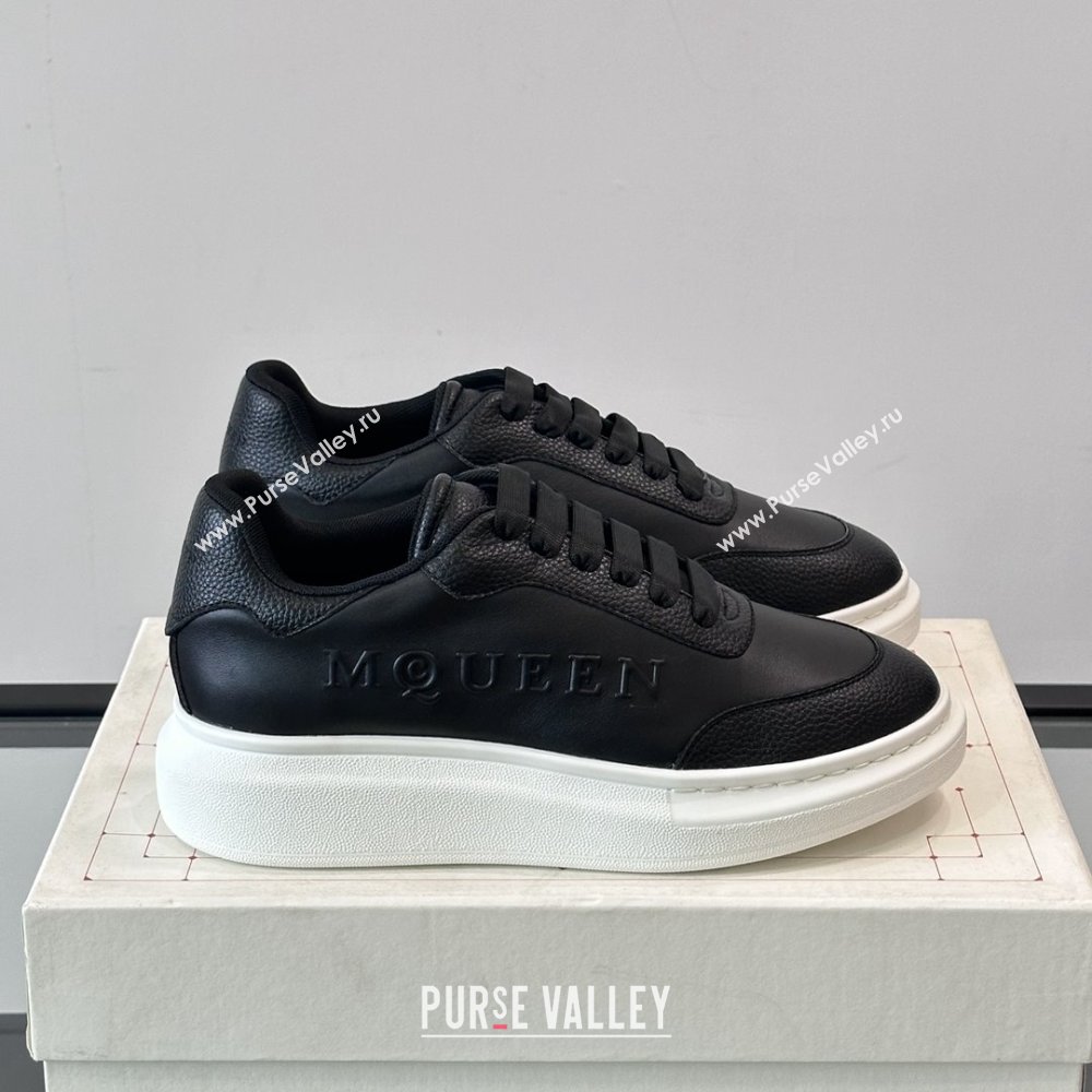 Alexander McQueen Oversized Sneakers in Calfskin Leather AM22 Black 2025 (SHH-25081909)