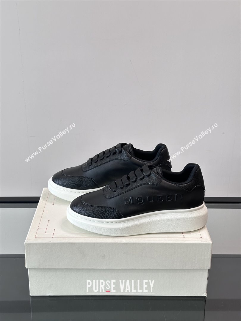 Alexander McQueen Oversized Sneakers in Calfskin Leather AM22 Black 2025 (SHH-25081909)