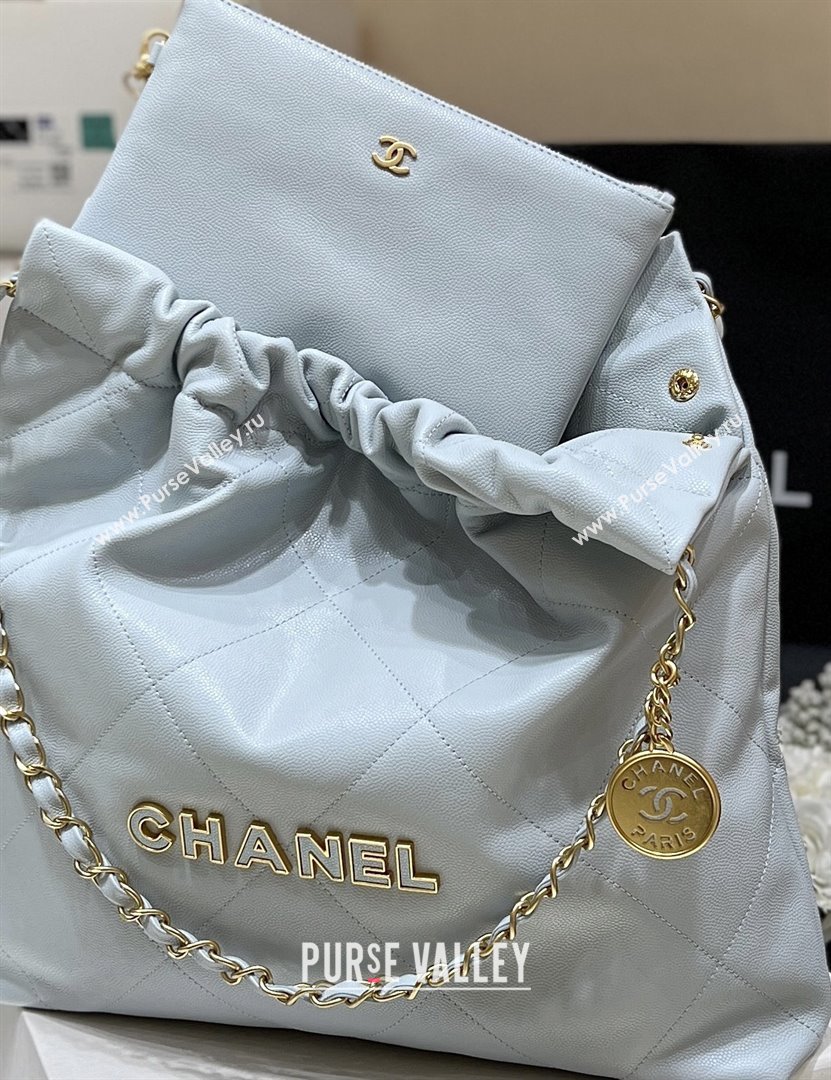 Chanel 22 Bag in Haas Grainy Calfskin AS3261 Light Blue 2025 Top Quality (SHUNY-25081812)