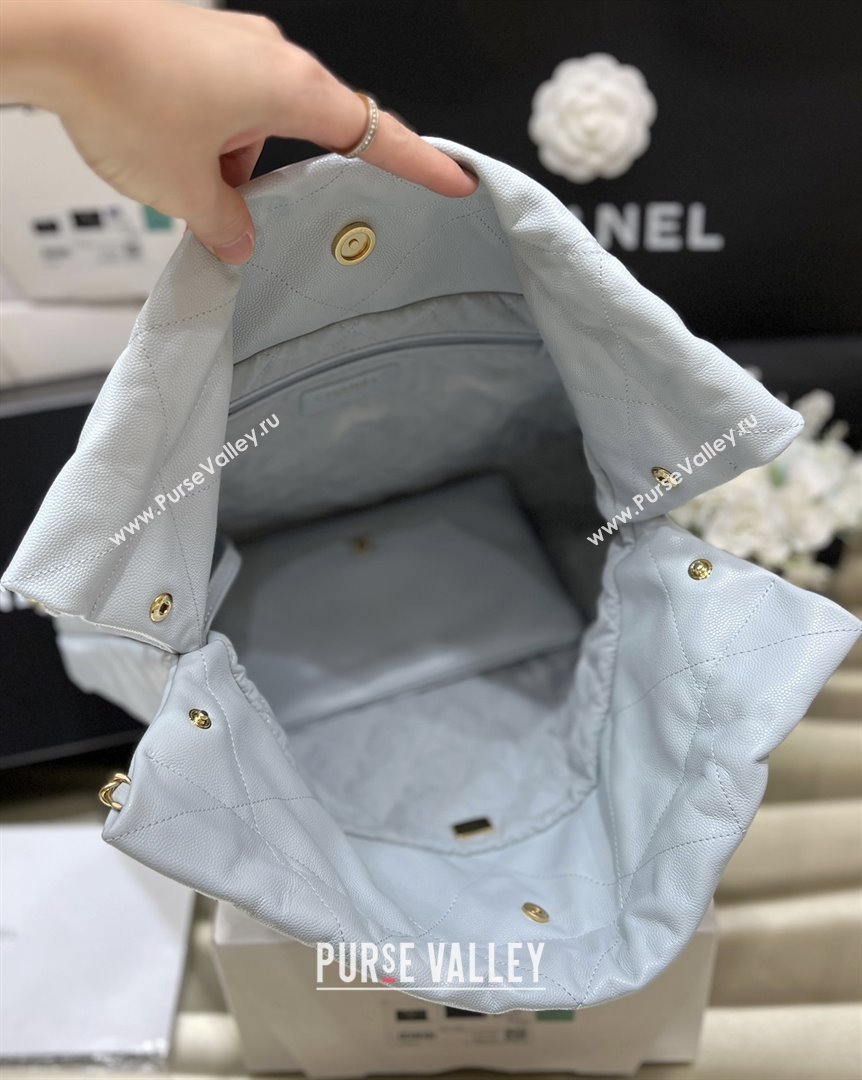 Chanel 22 Bag in Haas Grainy Calfskin AS3261 Light Blue 2025 Top Quality (SHUNY-25081812)