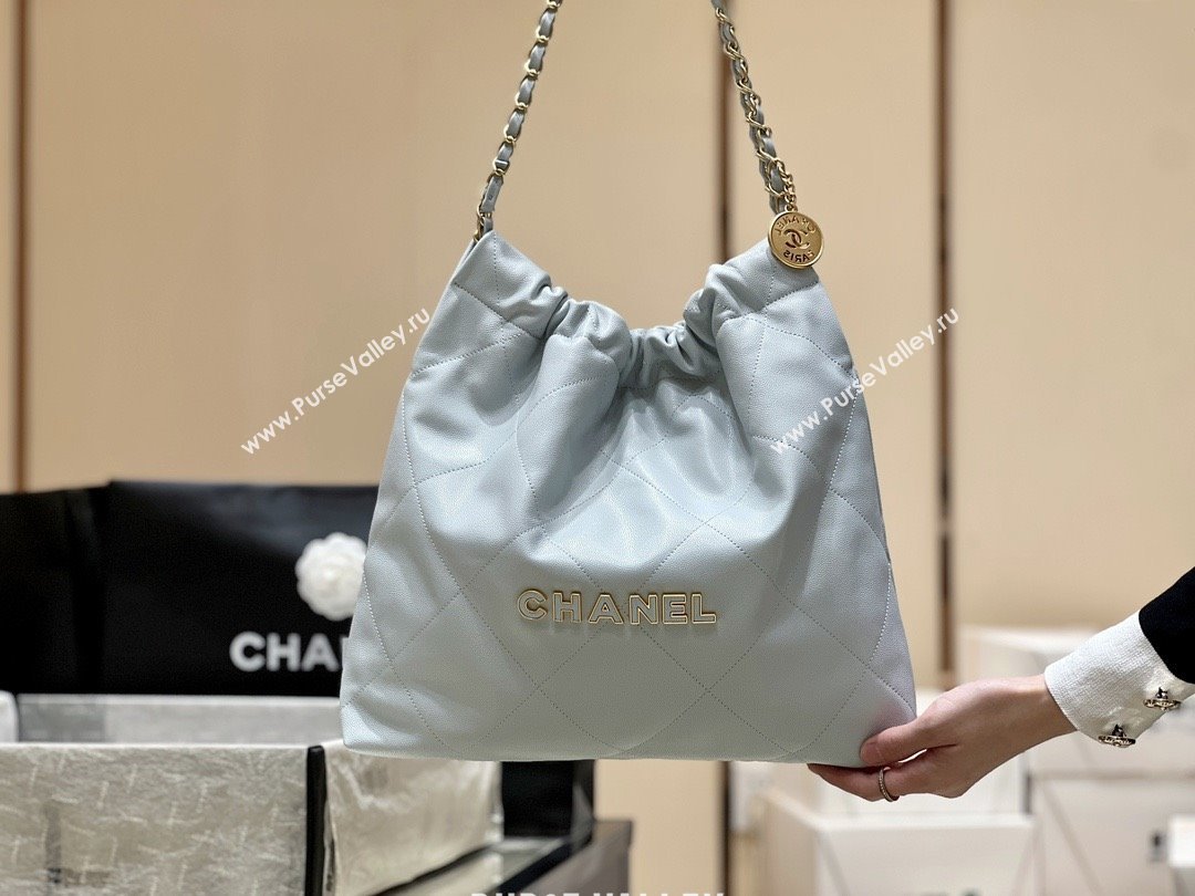 Chanel 22 Bag in Haas Grainy Calfskin AS3261 Light Blue 2025 Top Quality (SHUNY-25081812)