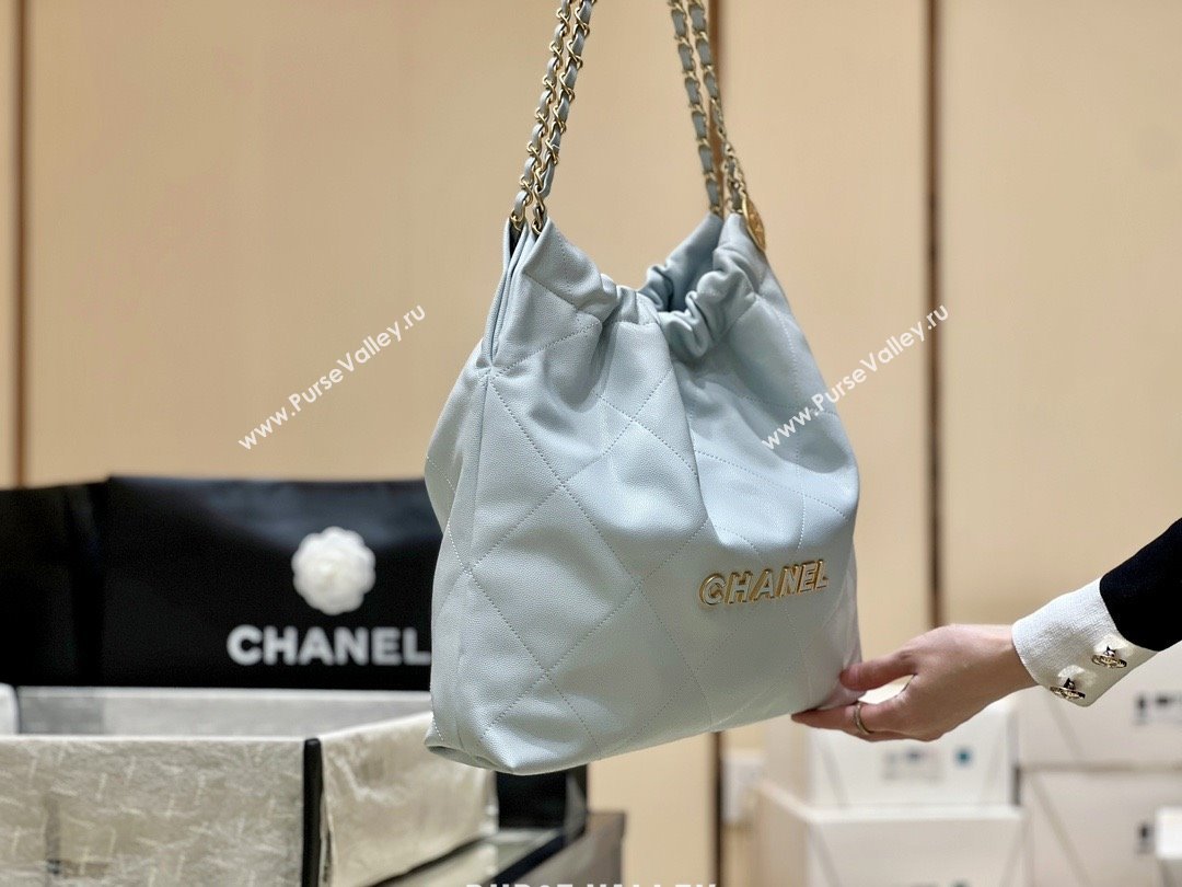Chanel 22 Bag in Haas Grainy Calfskin AS3261 Light Blue 2025 Top Quality (SHUNY-25081812)