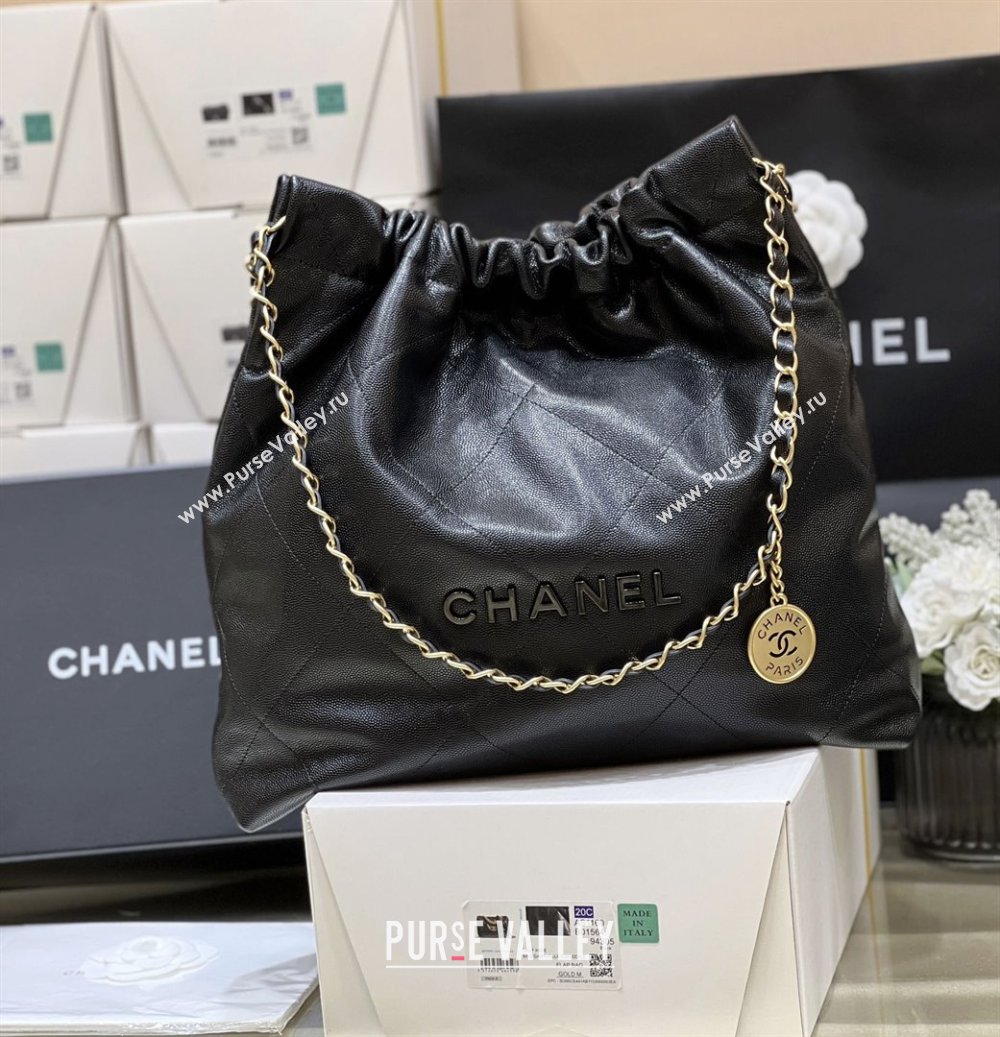 Chanel 22 Bag in Grainy Calfskin AS3260 Black/Gold 2025 Top Quality (SHUNY-25081816)
