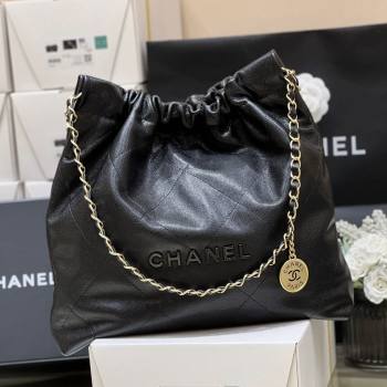 Chanel 22 Bag in Grainy Calfskin AS3260 Black/Gold 2025 Top Quality (SHUNY-25081816)