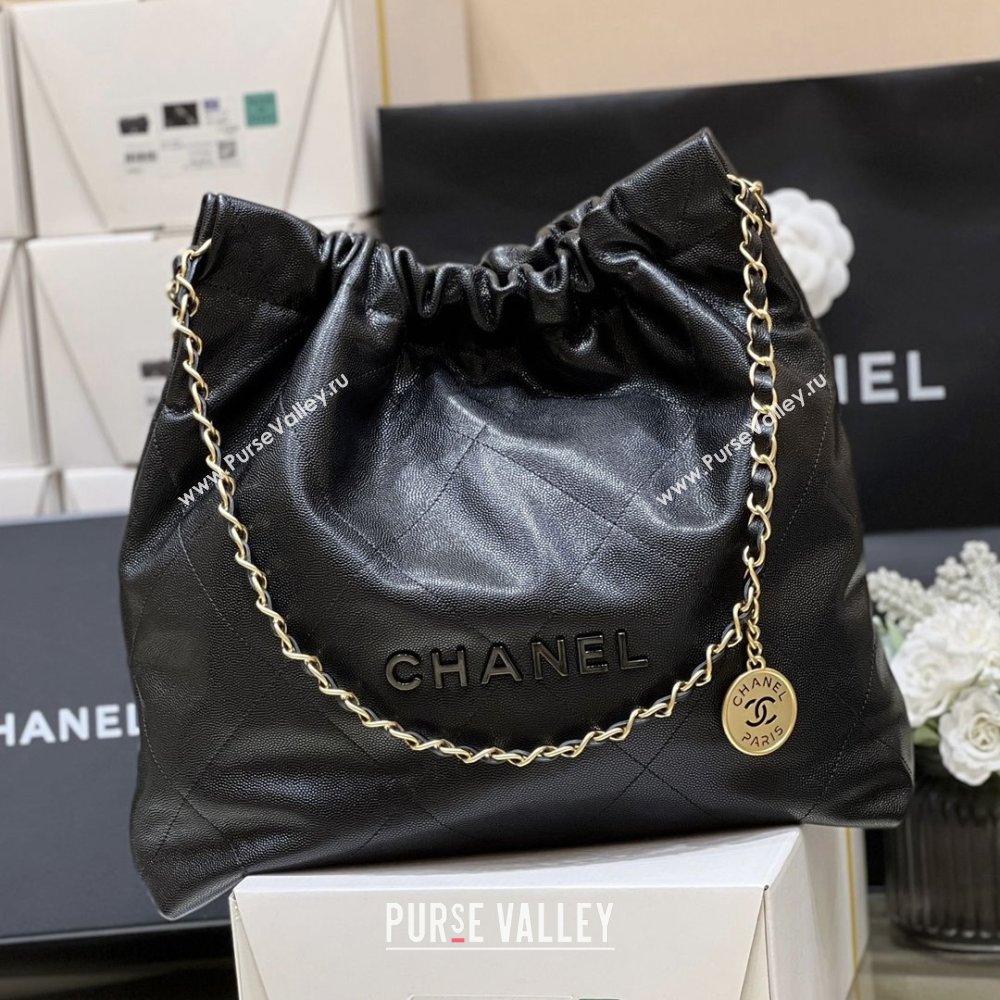 Chanel 22 Bag in Grainy Calfskin AS3260 Black/Gold 2025 Top Quality (SHUNY-25081816)