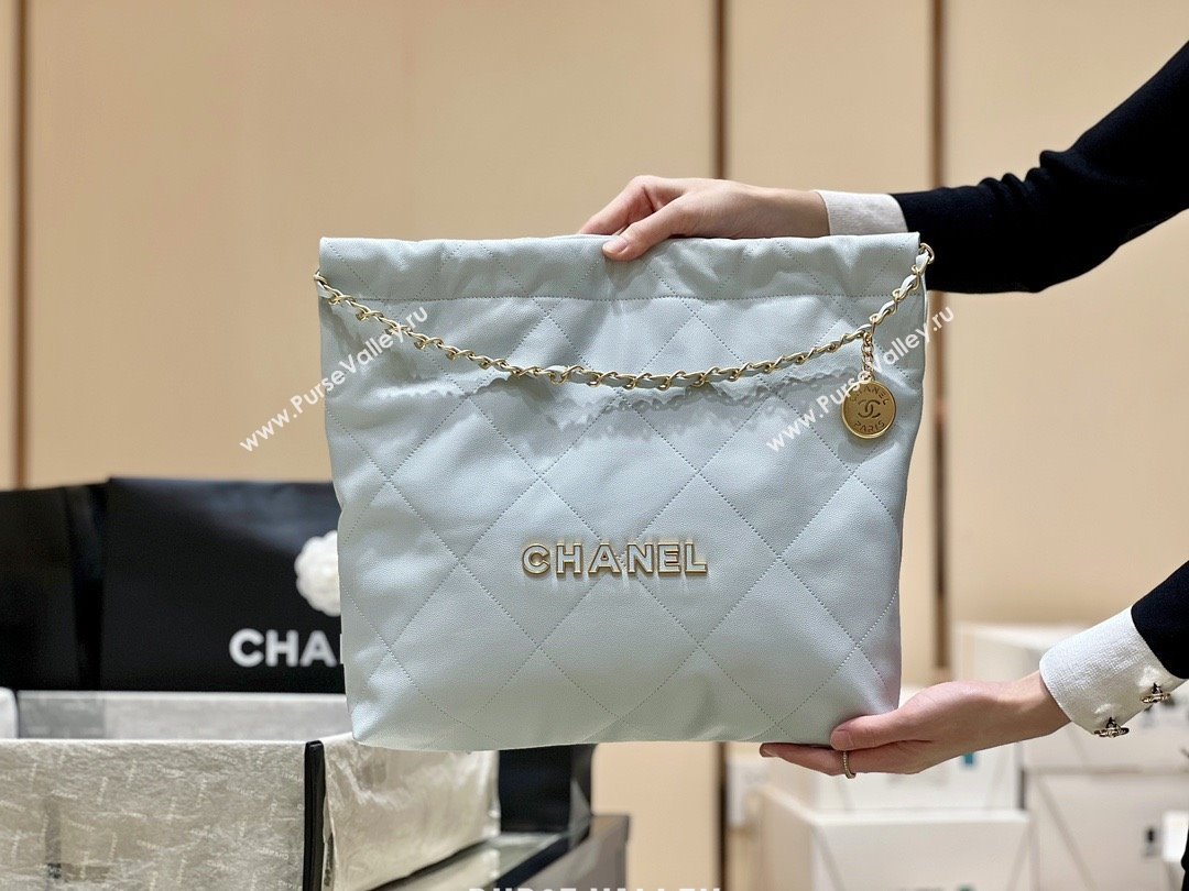 Chanel 22 Bag in Haas Grainy Calfskin AS3261 Light Blue 2025 Top Quality (SHUNY-25081812)