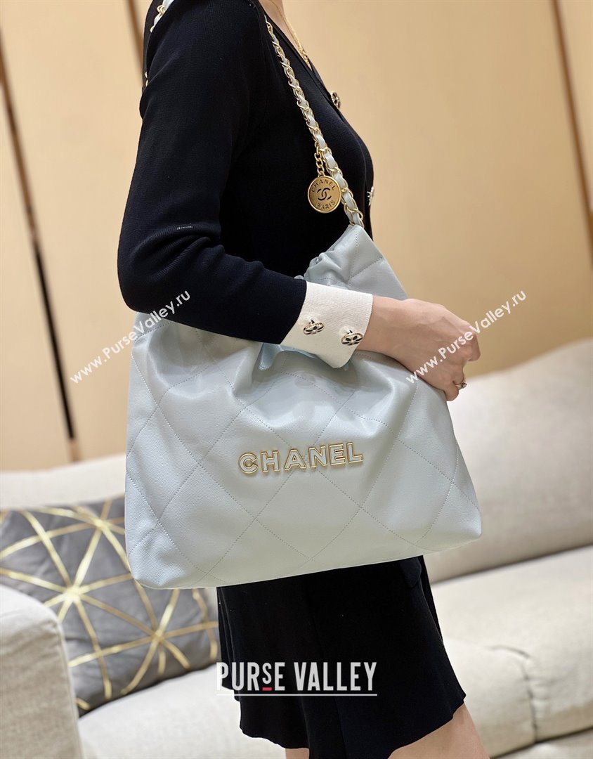 Chanel 22 Bag in Haas Grainy Calfskin AS3261 Light Blue 2025 Top Quality (SHUNY-25081812)