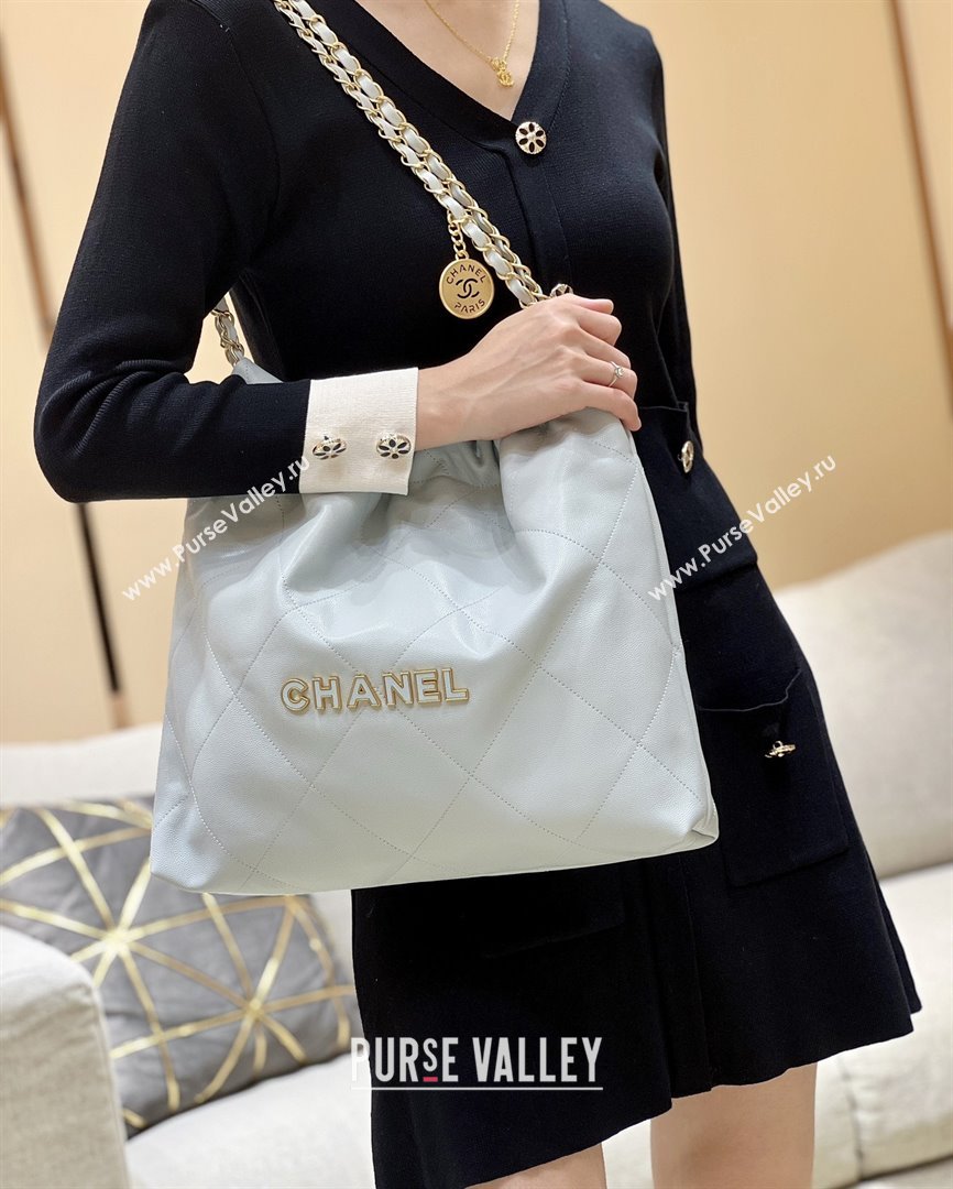 Chanel 22 Bag in Haas Grainy Calfskin AS3261 Light Blue 2025 Top Quality (SHUNY-25081812)