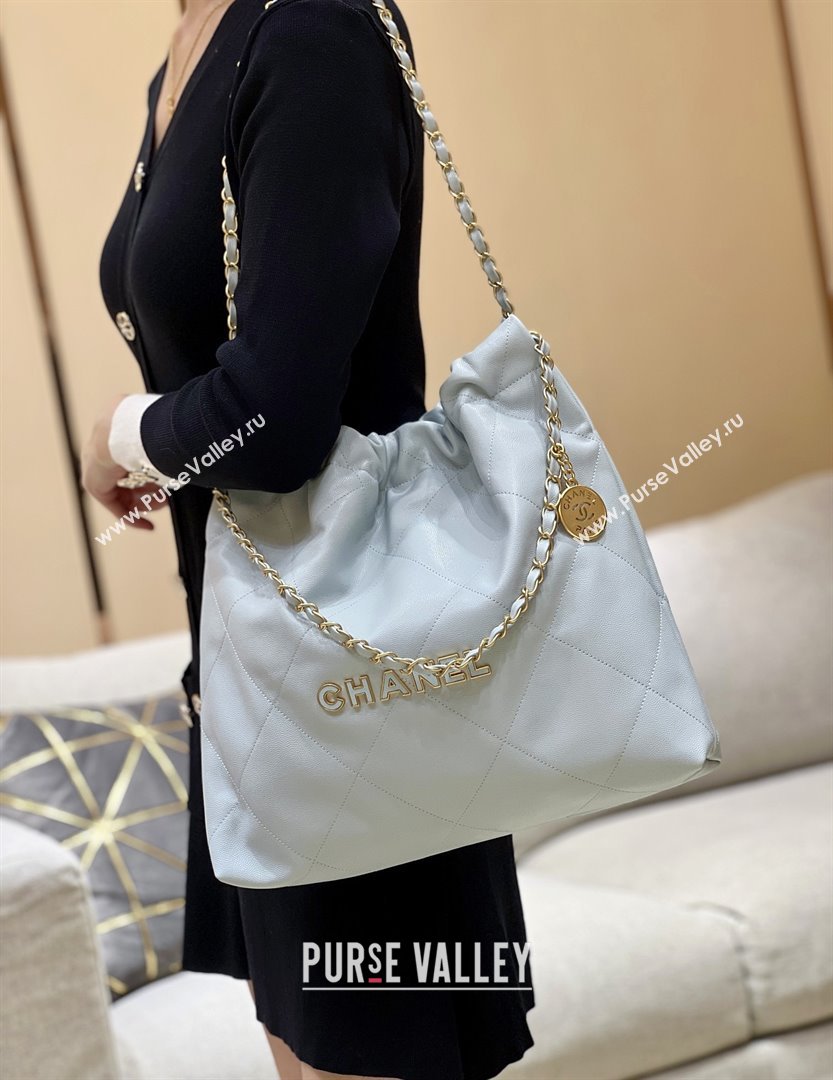 Chanel 22 Bag in Haas Grainy Calfskin AS3261 Light Blue 2025 Top Quality (SHUNY-25081812)