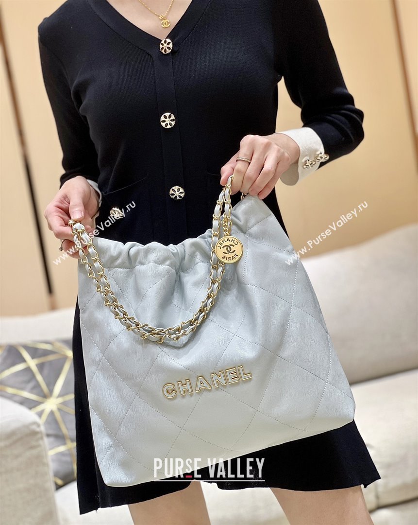 Chanel 22 Bag in Haas Grainy Calfskin AS3261 Light Blue 2025 Top Quality (SHUNY-25081812)