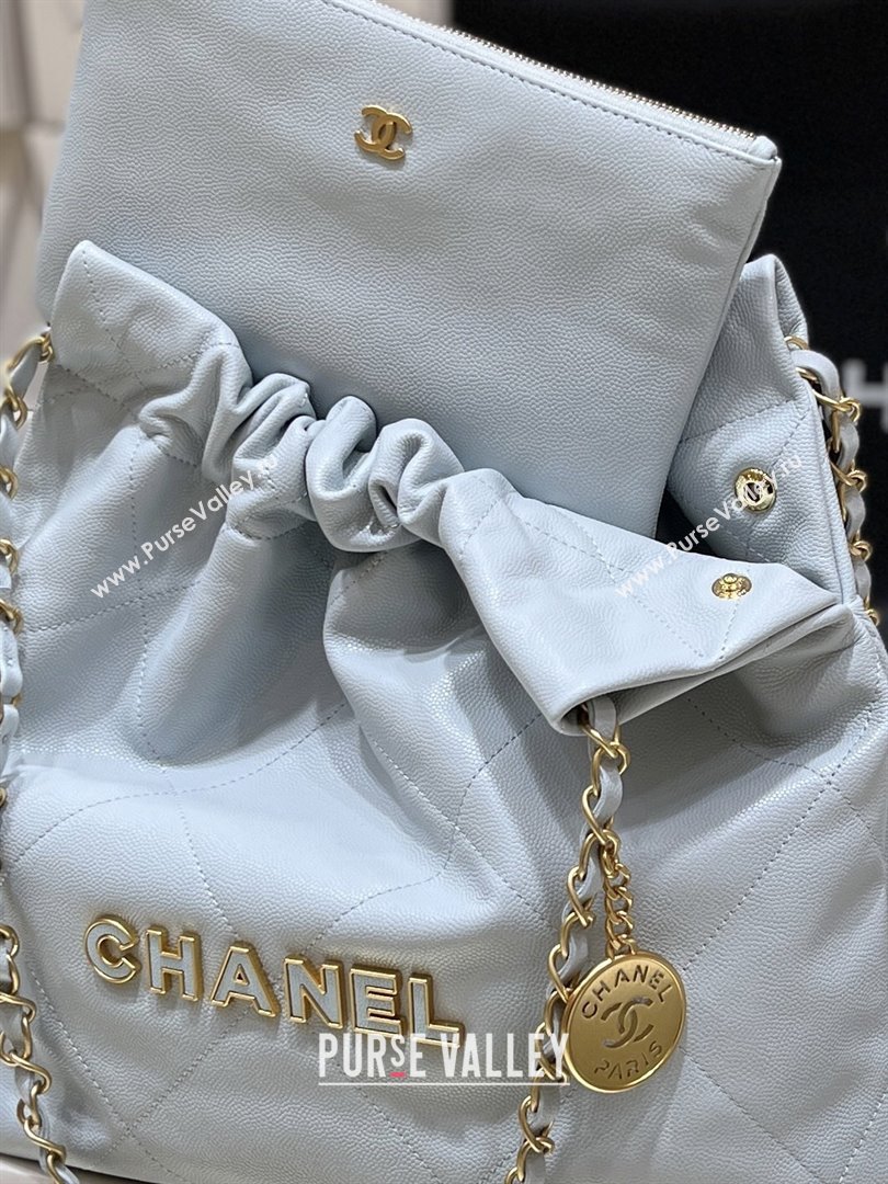 Chanel 22 Small Bag in Haas Grainy Calfskin AS3260 Light Blue 2025 Top Quality (SHUNY-25081811)