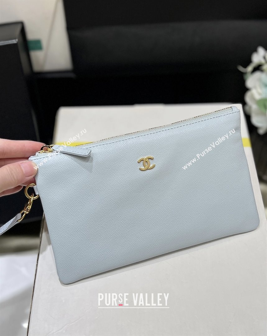 Chanel 22 Small Bag in Haas Grainy Calfskin AS3260 Light Blue 2025 Top Quality (SHUNY-25081811)
