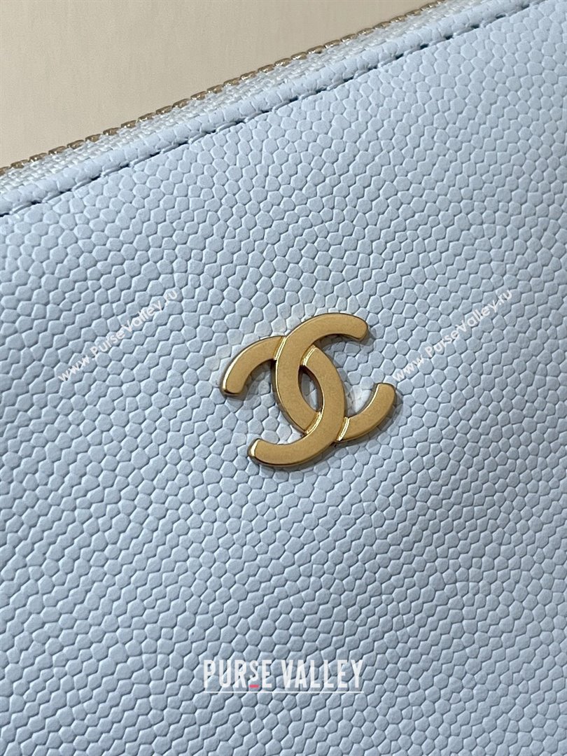 Chanel 22 Small Bag in Haas Grainy Calfskin AS3260 Light Blue 2025 Top Quality (SHUNY-25081811)