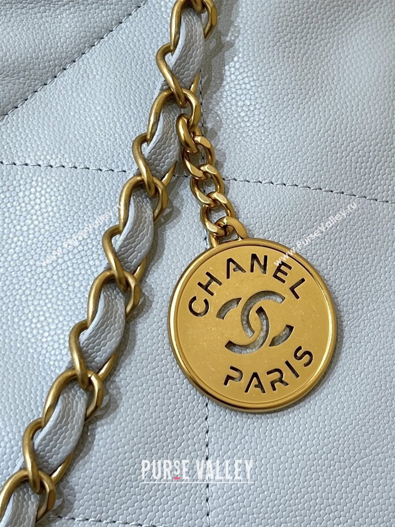 Chanel 22 Small Bag in Haas Grainy Calfskin AS3260 Light Blue 2025 Top Quality (SHUNY-25081811)
