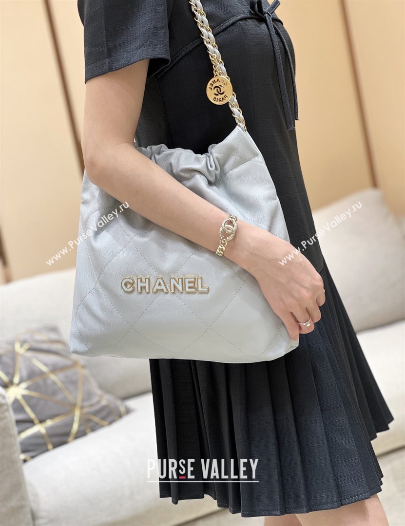 Chanel 22 Small Bag in Haas Grainy Calfskin AS3260 Light Blue 2025 Top Quality (SHUNY-25081811)