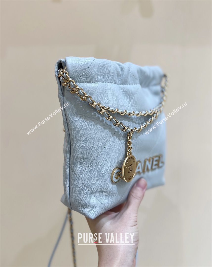 Chanel 22 Mini Bag in Haas Grainy Calfskin AS3980 Light Blue 2025 Top Quality (SHUNY-25081810)
