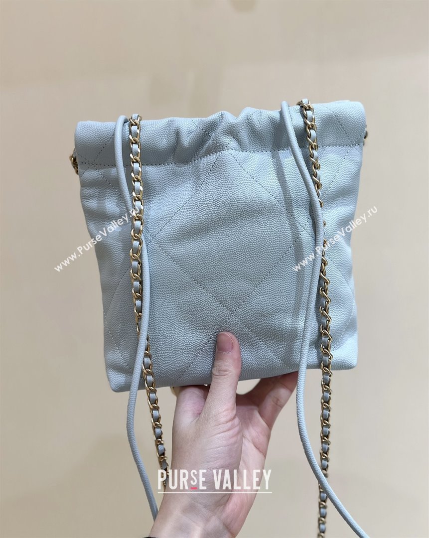 Chanel 22 Mini Bag in Haas Grainy Calfskin AS3980 Light Blue 2025 Top Quality (SHUNY-25081810)