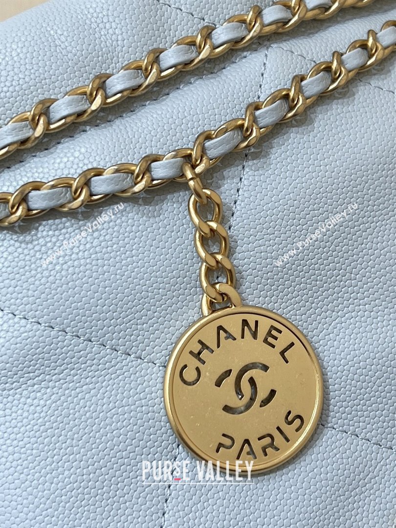 Chanel 22 Mini Bag in Haas Grainy Calfskin AS3980 Light Blue 2025 Top Quality (SHUNY-25081810)