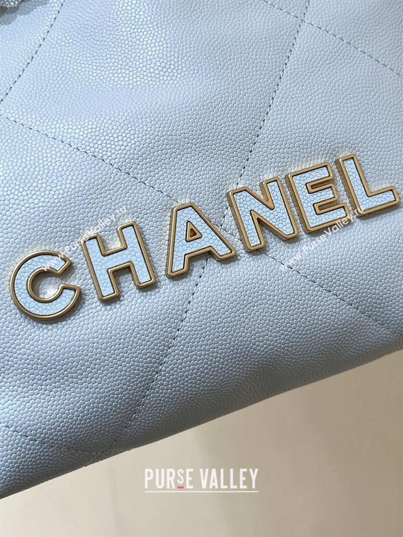 Chanel 22 Mini Bag in Haas Grainy Calfskin AS3980 Light Blue 2025 Top Quality (SHUNY-25081810)