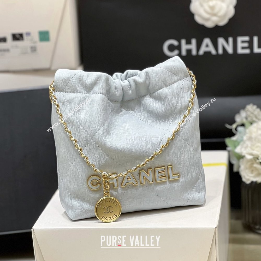Chanel 22 Mini Bag in Haas Grainy Calfskin AS3980 Light Blue 2025 Top Quality (SHUNY-25081810)