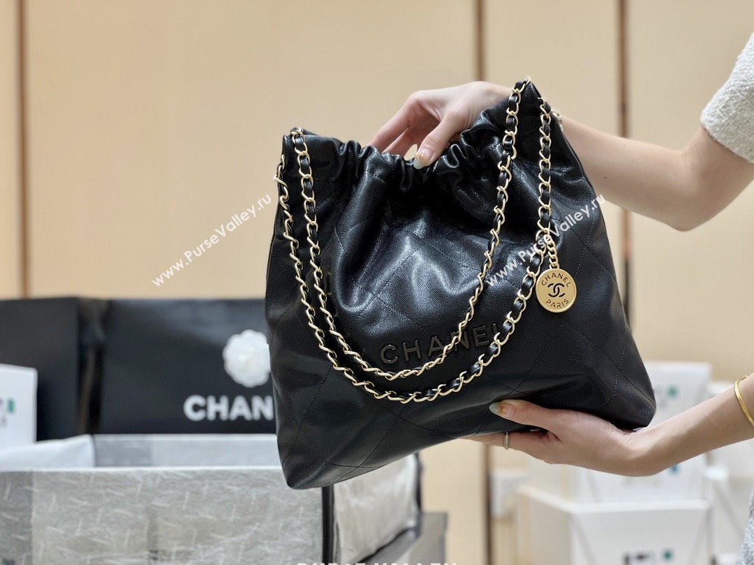 Chanel 22 Bag in Grainy Calfskin AS3260 Black/Gold 2025 Top Quality (SHUNY-25081816)