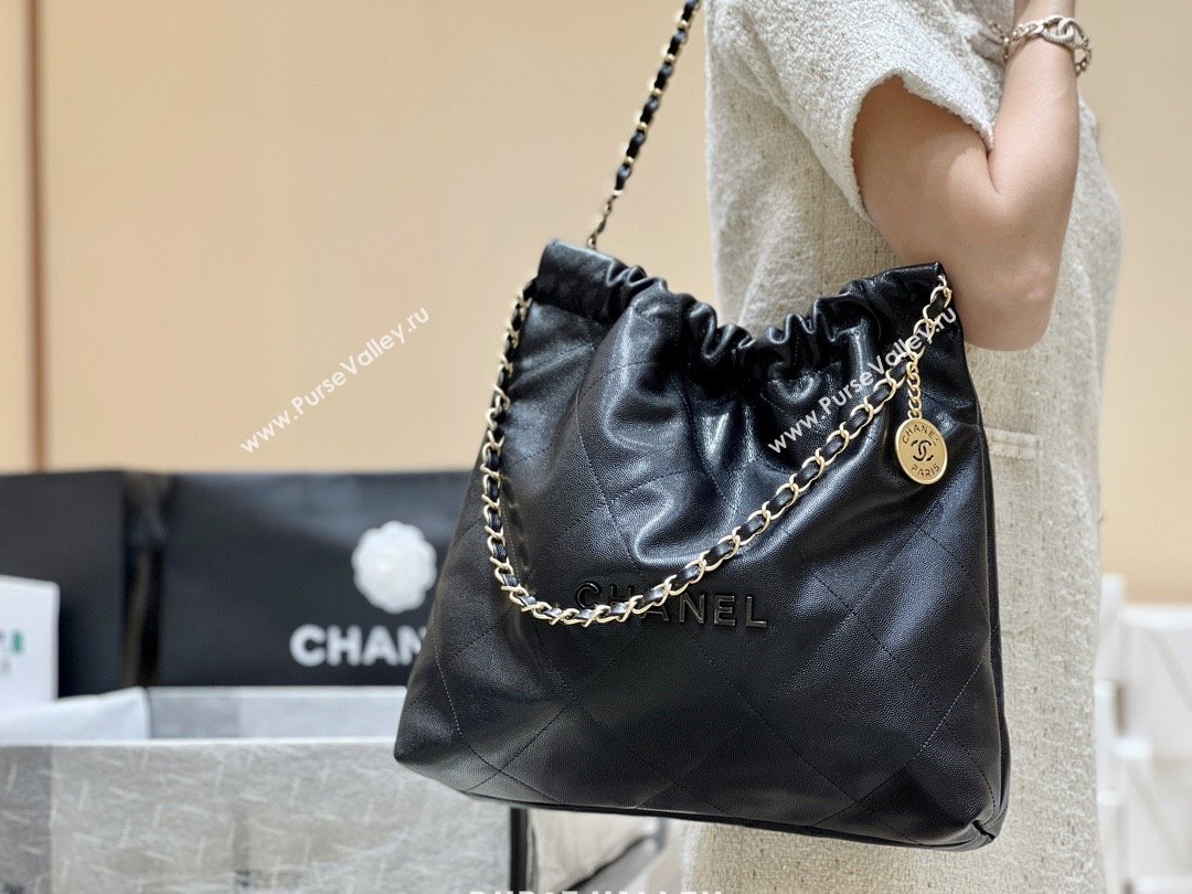 Chanel 22 Bag in Grainy Calfskin AS3260 Black/Gold 2025 Top Quality (SHUNY-25081816)