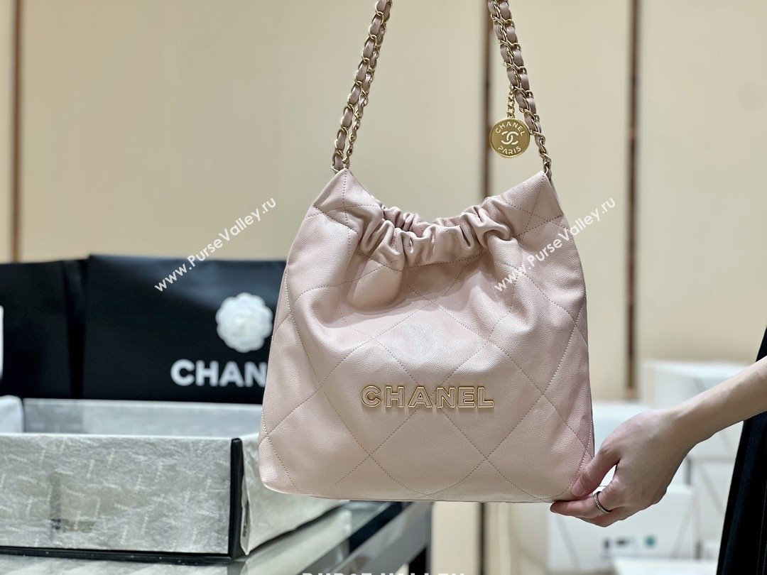 Chanel 22 Small Bag in Haas Grainy Calfskin AS3260 Pink 2025 Top Quality (SHUNY-25081808)