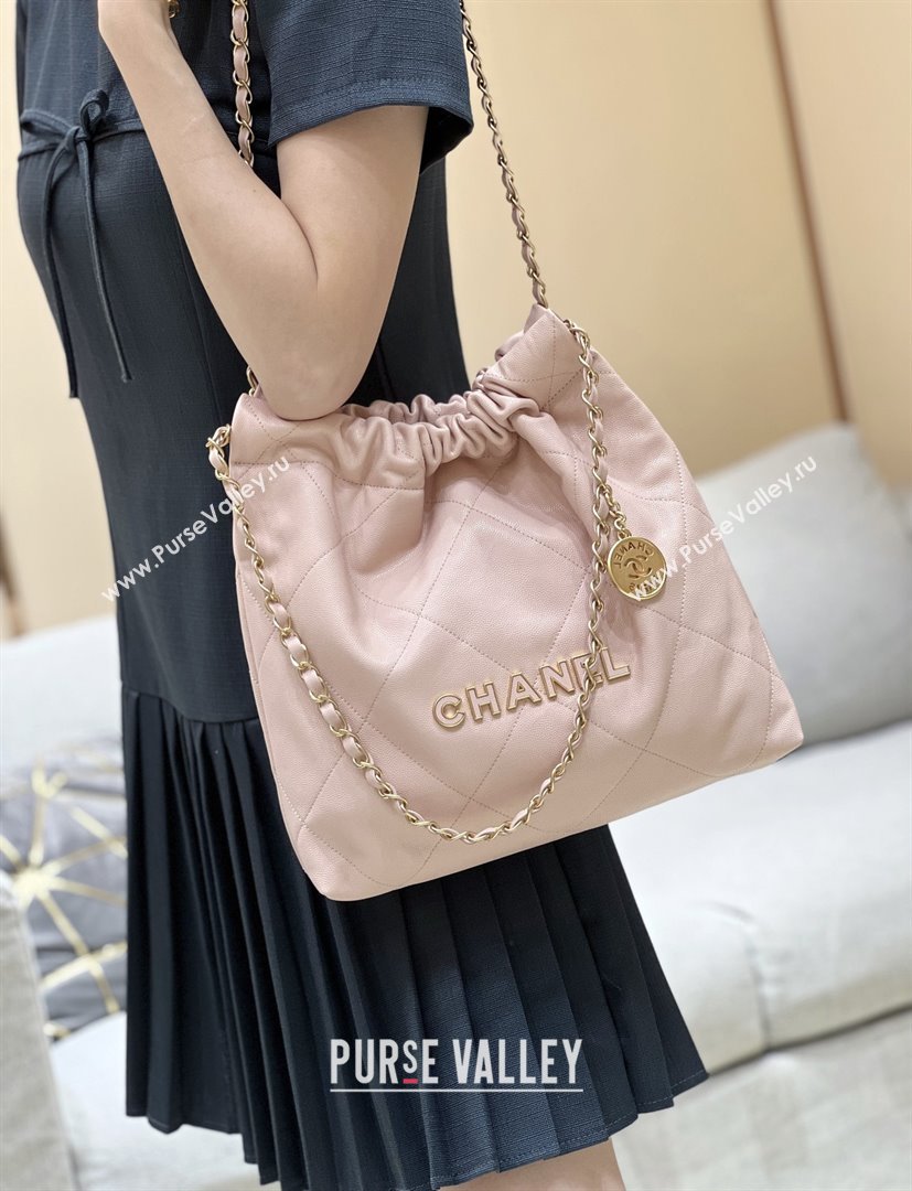 Chanel 22 Small Bag in Haas Grainy Calfskin AS3260 Pink 2025 Top Quality (SHUNY-25081808)