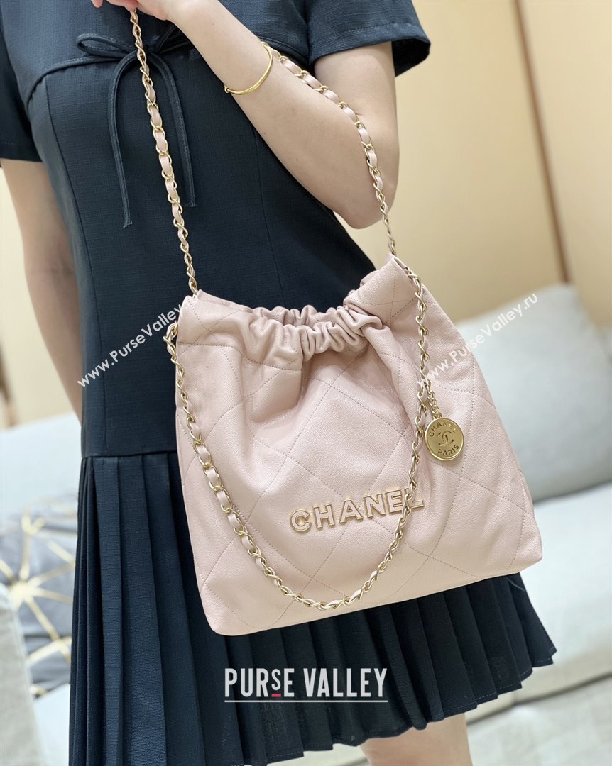 Chanel 22 Small Bag in Haas Grainy Calfskin AS3260 Pink 2025 Top Quality (SHUNY-25081808)
