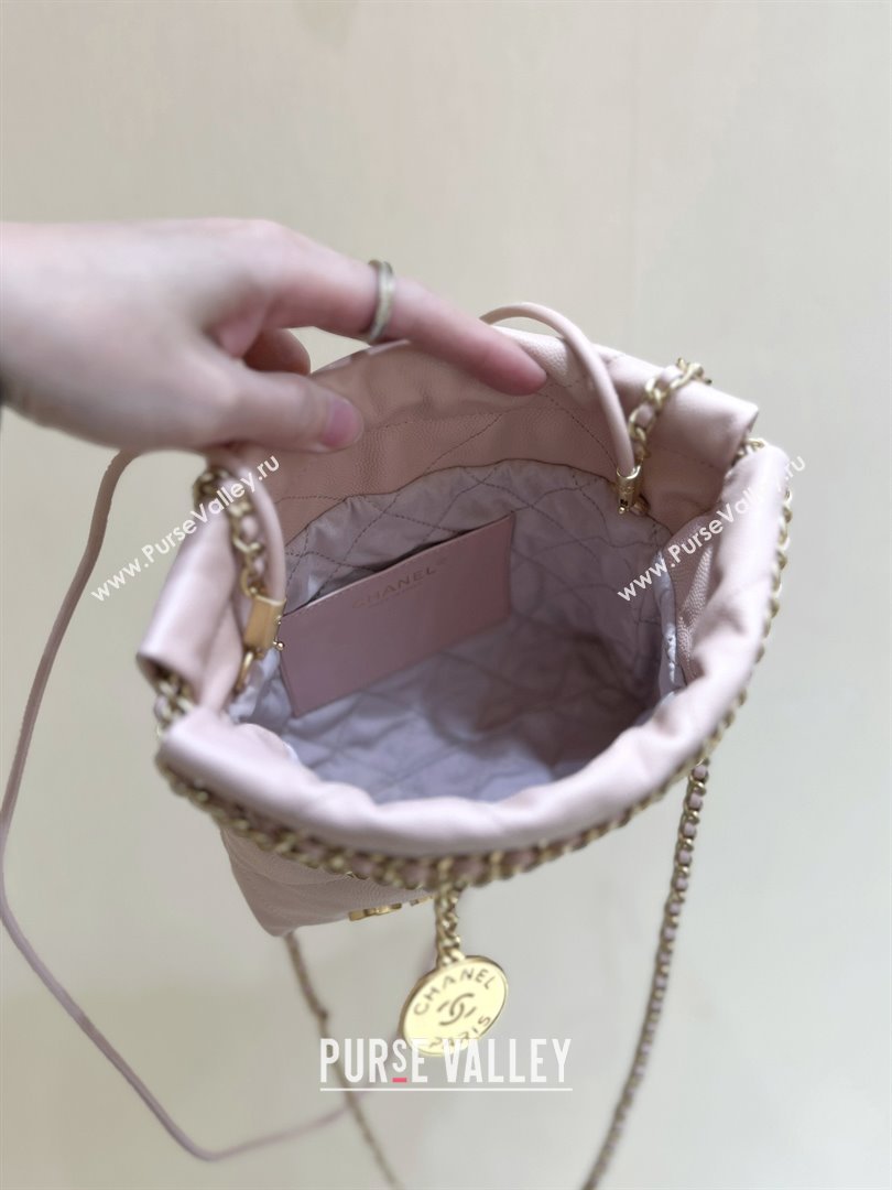Chanel 22 Mini Bag in Haas Grainy Calfskin AS3980 Pink 2025 Top Quality (SHUNY-25081807)