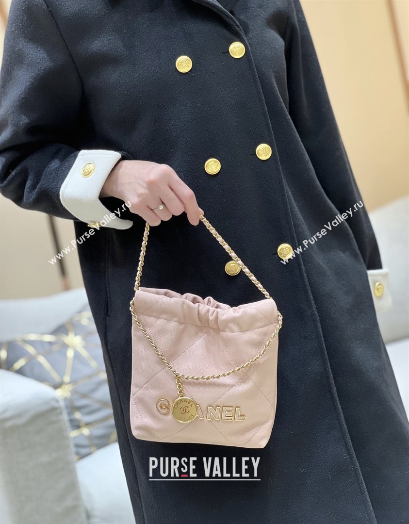 Chanel 22 Mini Bag in Haas Grainy Calfskin AS3980 Pink 2025 Top Quality (SHUNY-25081807)