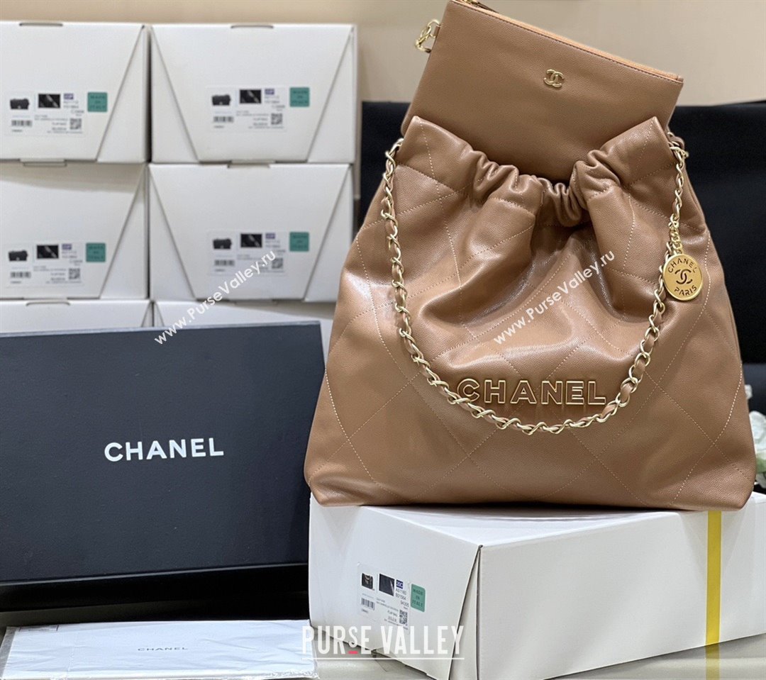 Chanel 22 Bag in Haas Grainy Calfskin AS3261 Brown 2025 Top Quality (SHUNY-25081806)