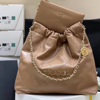Chanel 22 Bag in Haas Grainy Calfskin AS3261 Brown 2025 Top Quality (SHUNY-25081806)