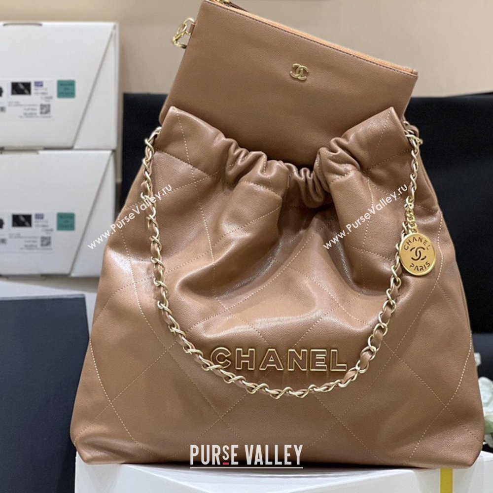 Chanel 22 Bag in Haas Grainy Calfskin AS3261 Brown 2025 Top Quality (SHUNY-25081806)