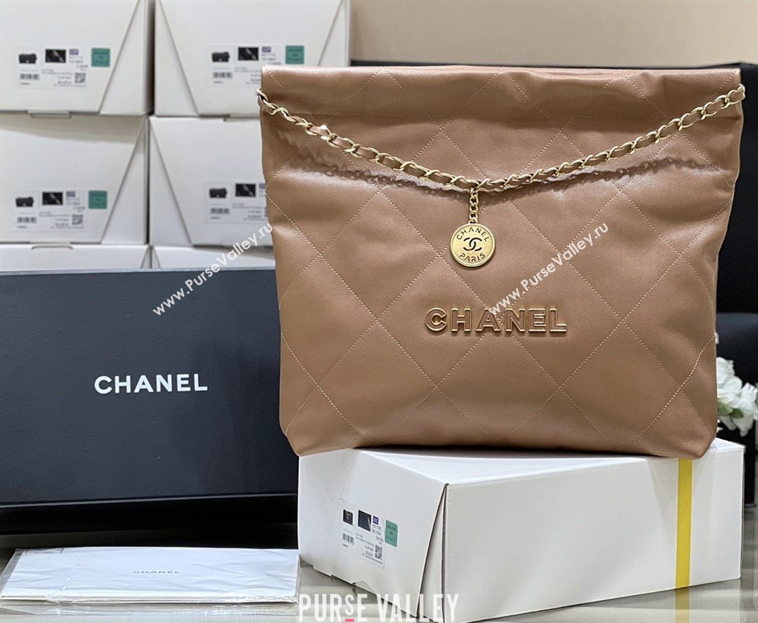 Chanel 22 Bag in Haas Grainy Calfskin AS3261 Brown 2025 Top Quality (SHUNY-25081806)