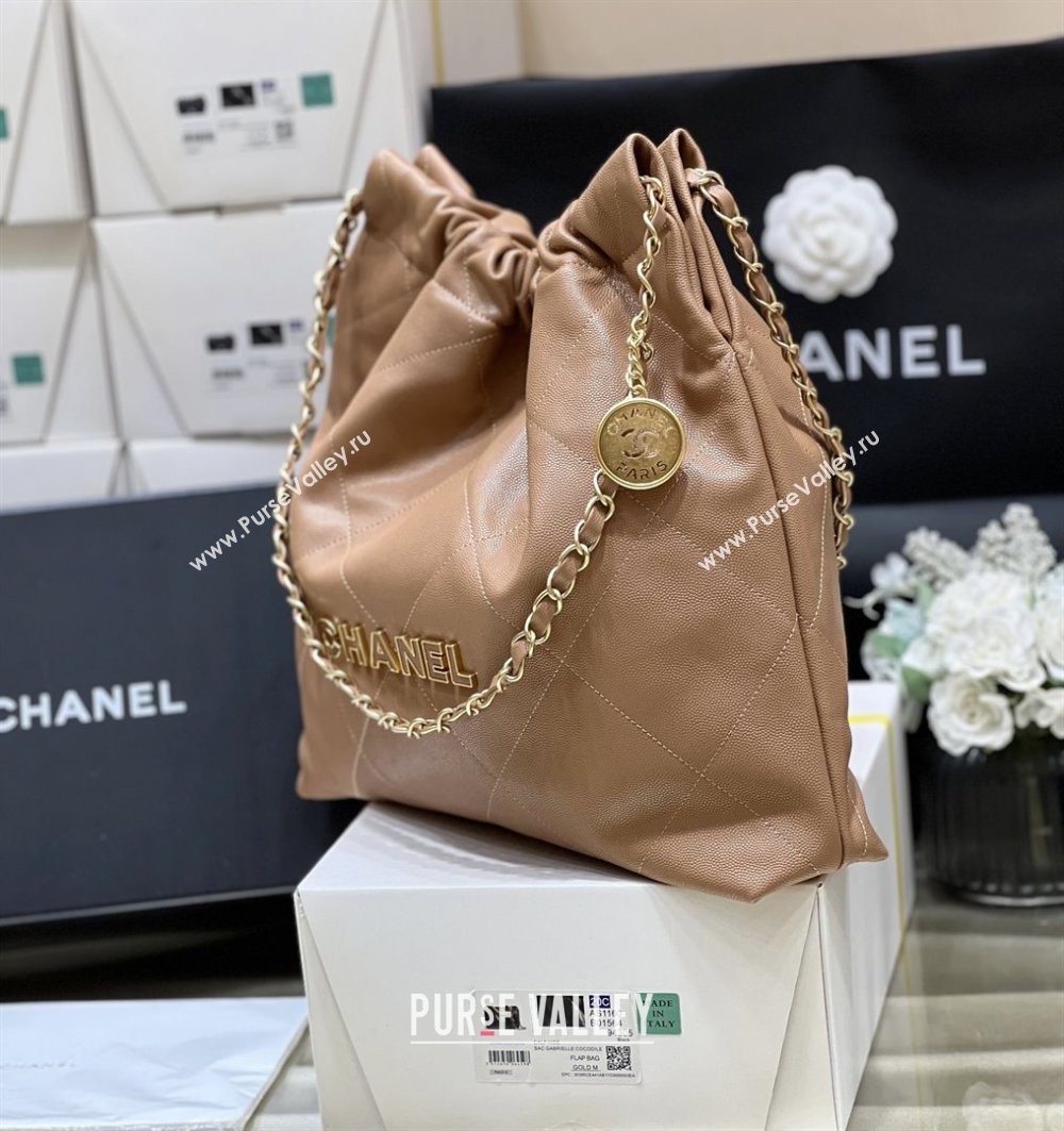 Chanel 22 Bag in Haas Grainy Calfskin AS3261 Brown 2025 Top Quality (SHUNY-25081806)