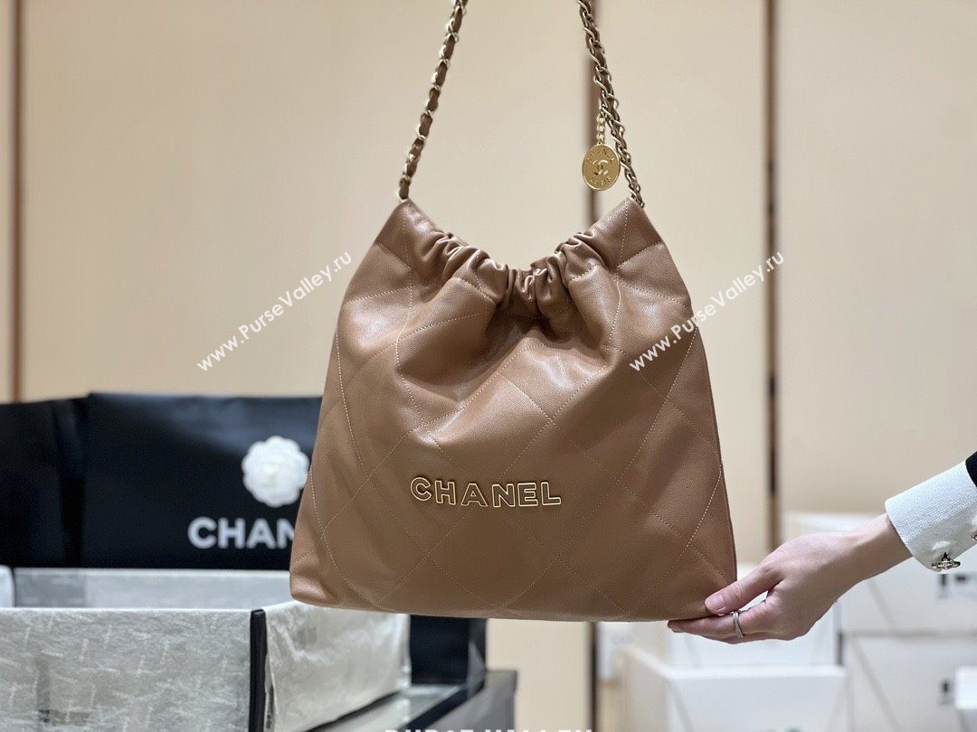 Chanel 22 Bag in Haas Grainy Calfskin AS3261 Brown 2025 Top Quality (SHUNY-25081806)