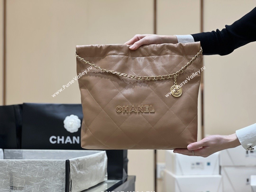 Chanel 22 Bag in Haas Grainy Calfskin AS3261 Brown 2025 Top Quality (SHUNY-25081806)
