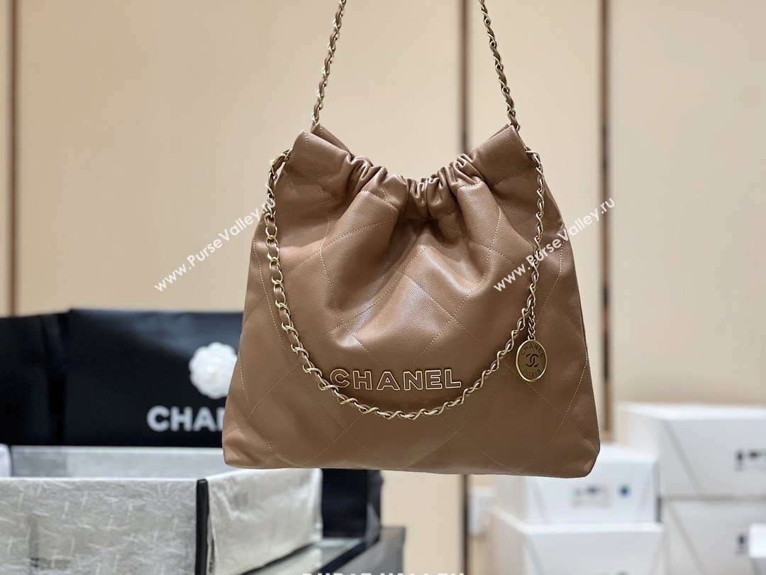 Chanel 22 Bag in Haas Grainy Calfskin AS3261 Brown 2025 Top Quality (SHUNY-25081806)